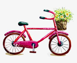 粉红色自行车素材