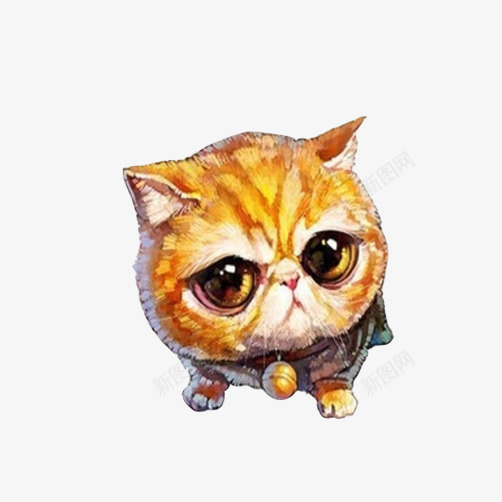 大脸猫手绘片png免抠素材_88icon https://88icon.com 可爱 大脸猫 手绘画 猫 黄猫