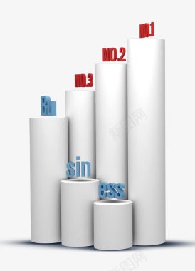 小清新立体柱状图图标图标