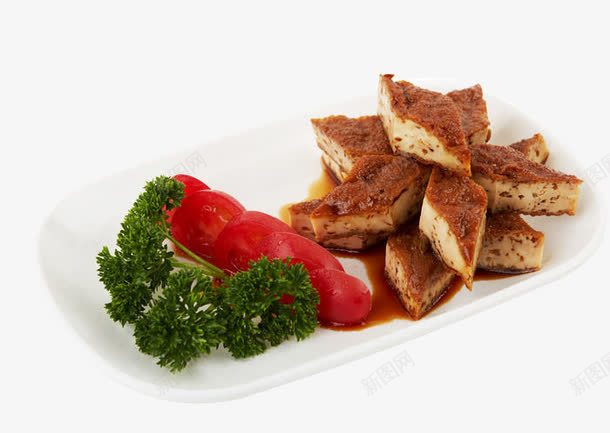 西红柿卤豆腐干png免抠素材_88icon https://88icon.com 中国菜 传统美食 凉菜 美食 食物 饮食