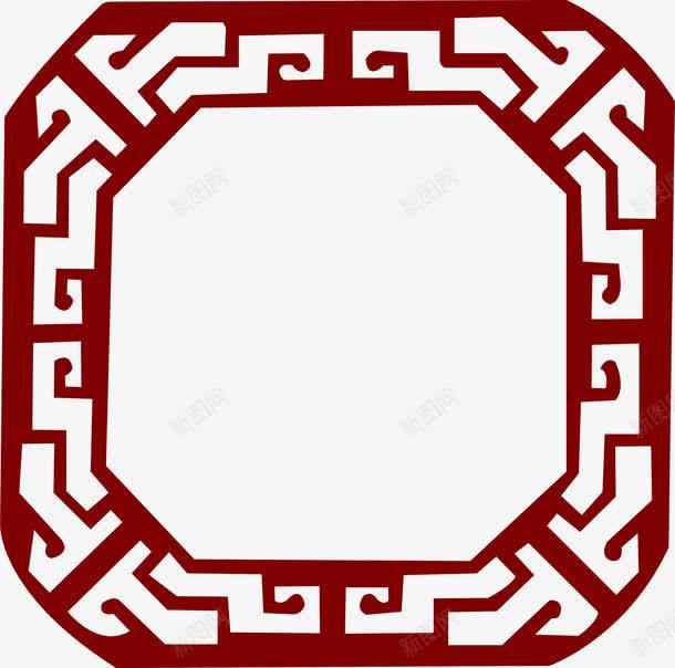 红色中国风复古边框png免抠素材_88icon https://88icon.com 中国风 复古 红色 花纹 边框