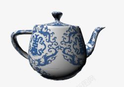 青花瓷茶壶素材