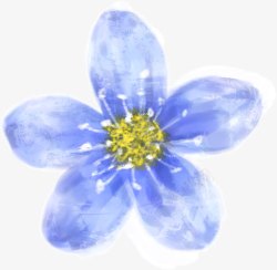 手绘清新蓝色花朵装饰素材