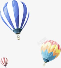 彩色时尚春天漂浮热气球素材