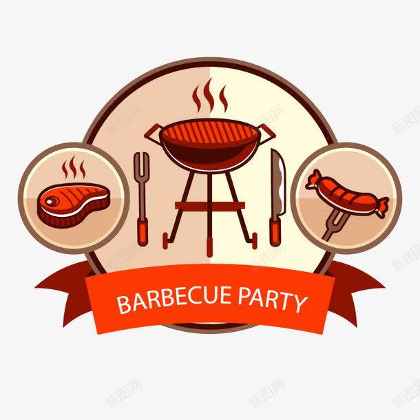 烧烤牌矢量图ai免抠素材_88icon https://88icon.com BBQ 免扣png素材 免费png素材 刀叉 火腿肠 烤肉 矢量图