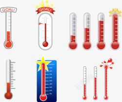 温度计和温度爆表矢量图素材