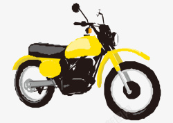 卡通手绘黄色男装摩托车矢量图素材