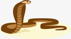 一条褐色卡通的蛇矢量图素材