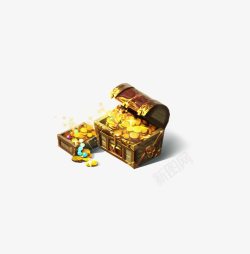 金色宝箱金币宝箱装饰图案高清图片