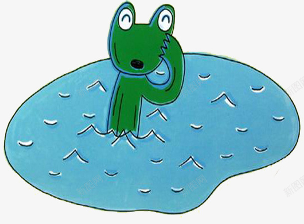 有青蛙的小水坑png免抠素材_88icon https://88icon.com 卡通画 小水坑 水坑 青蛙与水坑 青蛙水坑