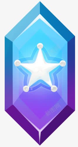 蓝色六边形宝石卡通星星png免抠素材_88icon https://88icon.com 六边形 卡通 宝石 星星 蓝色