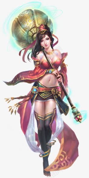 手绘金锤女子png免抠素材_88icon https://88icon.com 女子 手绘