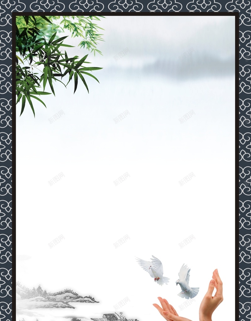 中国风党政建设背景cdr设计背景_88icon https://88icon.com 中国风 党政 建设 手 绿叶