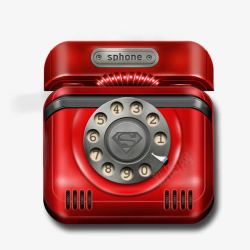 红色复古电话机素材