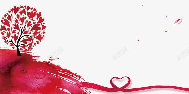 红色爱心树png免抠素材_88icon https://88icon.com 创意树 爱心 红色 红色爱心树 红色的爱心 红色背景