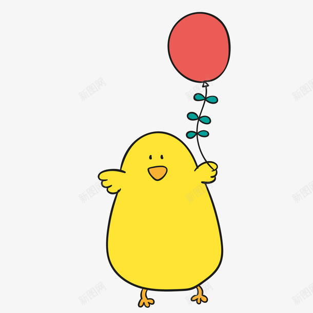 卡通黄色的小鸭子矢量图ai免抠素材_88icon https://88icon.com 动物设计 卡通 手绘 气球 鸭子 黄色 矢量图