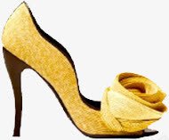 黄色的创意玫瑰花高跟鞋素材