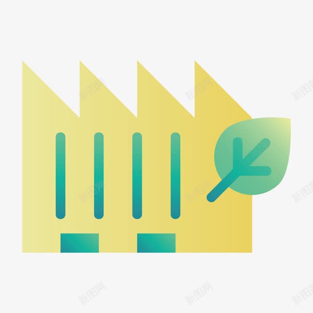 黄色几何创意绿色植物元素png免抠素材_88icon https://88icon.com 几何 创意 卡通插画 建筑 树叶 渐变 纹理 绿色 黄色