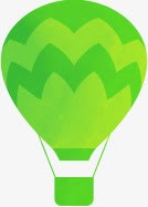 卡通绿色热气球素材