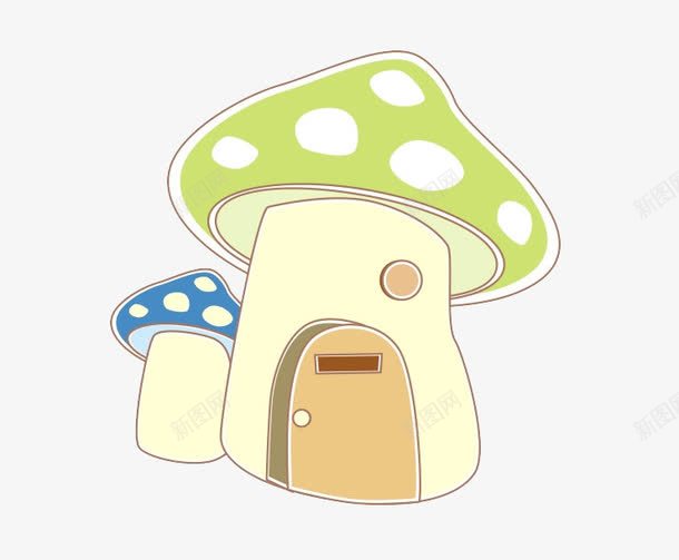 卡通蘑菇房子png免抠素材_88icon https://88icon.com 卡通 可爱 房子 手绘 蘑菇