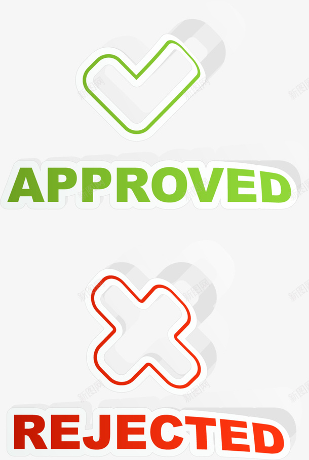 小清新简约勾叉png免抠素材_88icon https://88icon.com approved rejected 对 小清新对勾 打勾打叉 水彩 简约勾叉 简约叉叉 红色叉叉