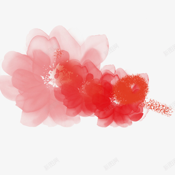 粉色水墨画png免抠素材_88icon https://88icon.com 中国风 水墨画 水彩画 渲染 粉色花朵