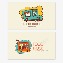 创意餐车名片矢量图海报