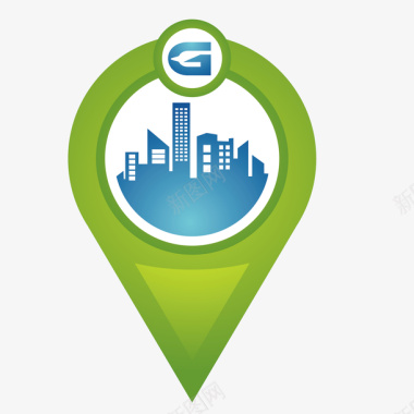 logo创意卡通绿色地图装饰矢量图图标图标