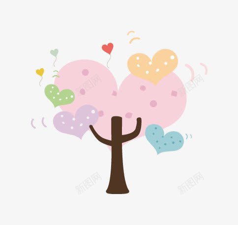 粉色爱心树png免抠素材_88icon https://88icon.com 卡通 心形树 树木 爱心树 粉色爱心树