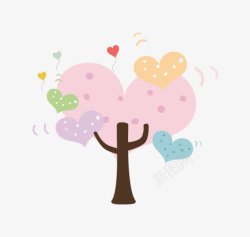 粉色爱心树素材
