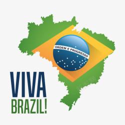 巴西国旗和地图分界素材