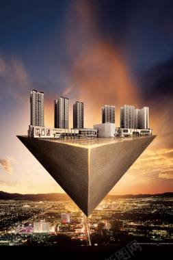 金色建筑房地产海报背景背景