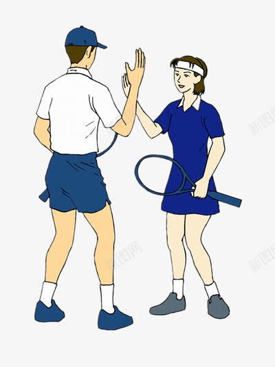 男女混合双打网球png免抠素材_88icon https://88icon.com 人物 卡通 素材 运动