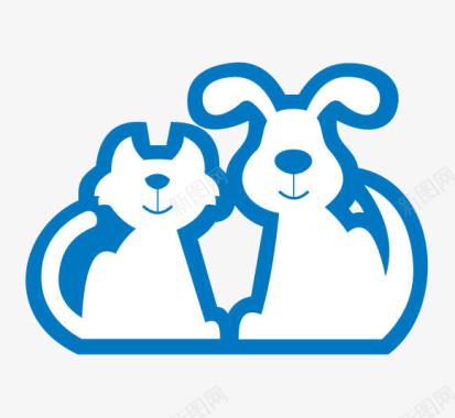 小喵喵狗和猫图标蓝色图标