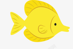 黄色手绘卡通小鱼素材