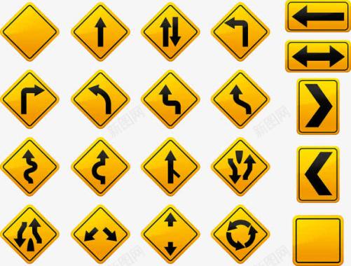 道路警告标志警告标志图标图标