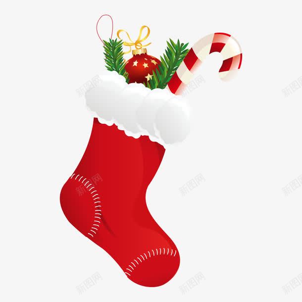 红色圣诞袜和圣诞装饰物png免抠素材_88icon https://88icon.com 圣诞 圣诞袜 圣诞装饰物 白色 红色 绿色 节日