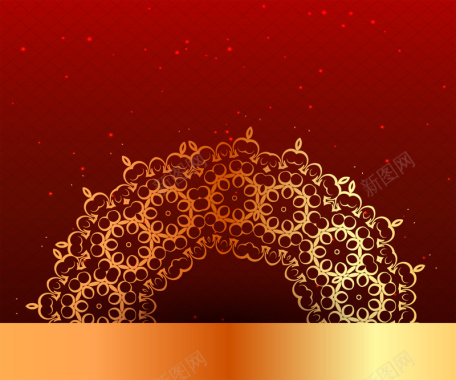 红色底纹欧式花纹年会庆典节日背景矢量图背景