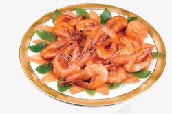闄剁摲锲剧墖盘子里的海虾高清图片