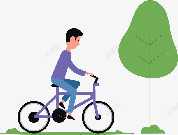 卡通骑车健身运动矢量图ai免抠素材_88icon https://88icon.com 矢量png 运动 运动健身 骑车 骑车健身 骑车运动 矢量图