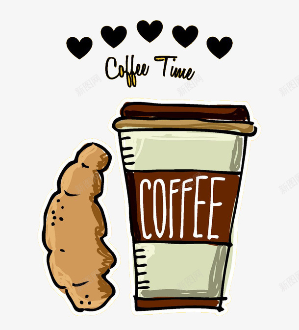 爱心咖啡和面包png免抠素材_88icon https://88icon.com 咖啡 快餐 美式