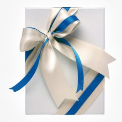 白盒蓝丝带礼物盒素材