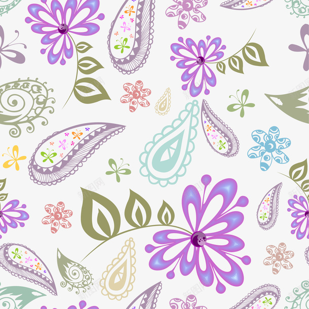 紫色清新花朵背景png免抠素材_88icon https://88icon.com 图案 手绘 清新 紫色 背景 花朵 花纹 边框纹理