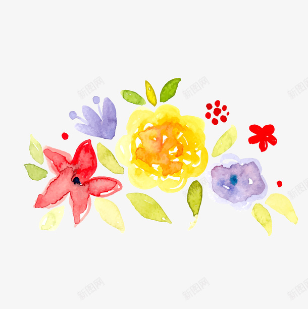水彩绘彩色花朵植物png免抠素材_88icon https://88icon.com 卡通花卉 水彩绘 背景装饰 花朵 鲜花植物