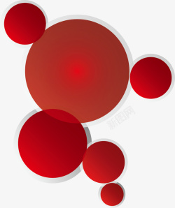 红色圆形泡泡矢量图素材