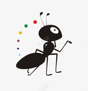 黑色简易卡通蚂蚁图标图标