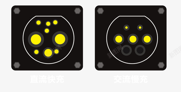 卡通手绘新能源汽车矢量图ai免抠素材_88icon https://88icon.com 充电口 卡通手绘 快充 新能源汽车 汽车充电 矢量图