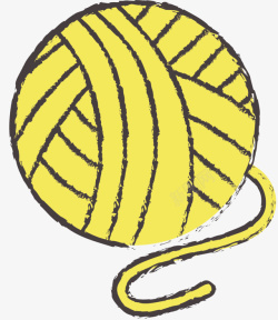 手绘风格黄色毛线球矢量图素材