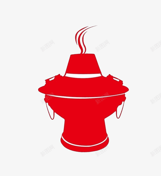 火锅剪影psd免抠素材_88icon https://88icon.com 剪影 火锅 红色