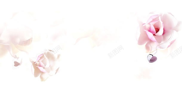 粉白色浪漫花卉海报背景背景